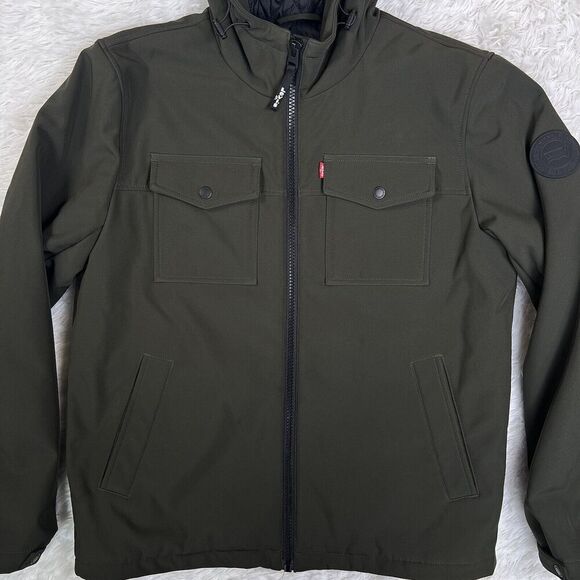 Levi's Olive Hooded Bomber Jacket - Picture 4 of 16